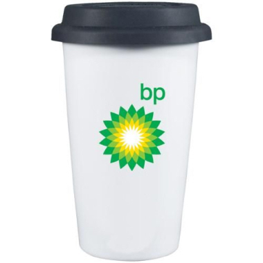 Double Walled Porcelain Cup with Silicon Cover Double Walled Porcelain Cup with Silicon Cover